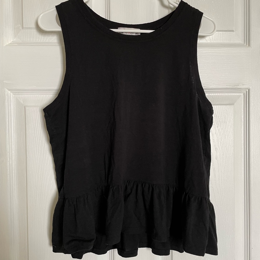 black fit n flare cropped tank top